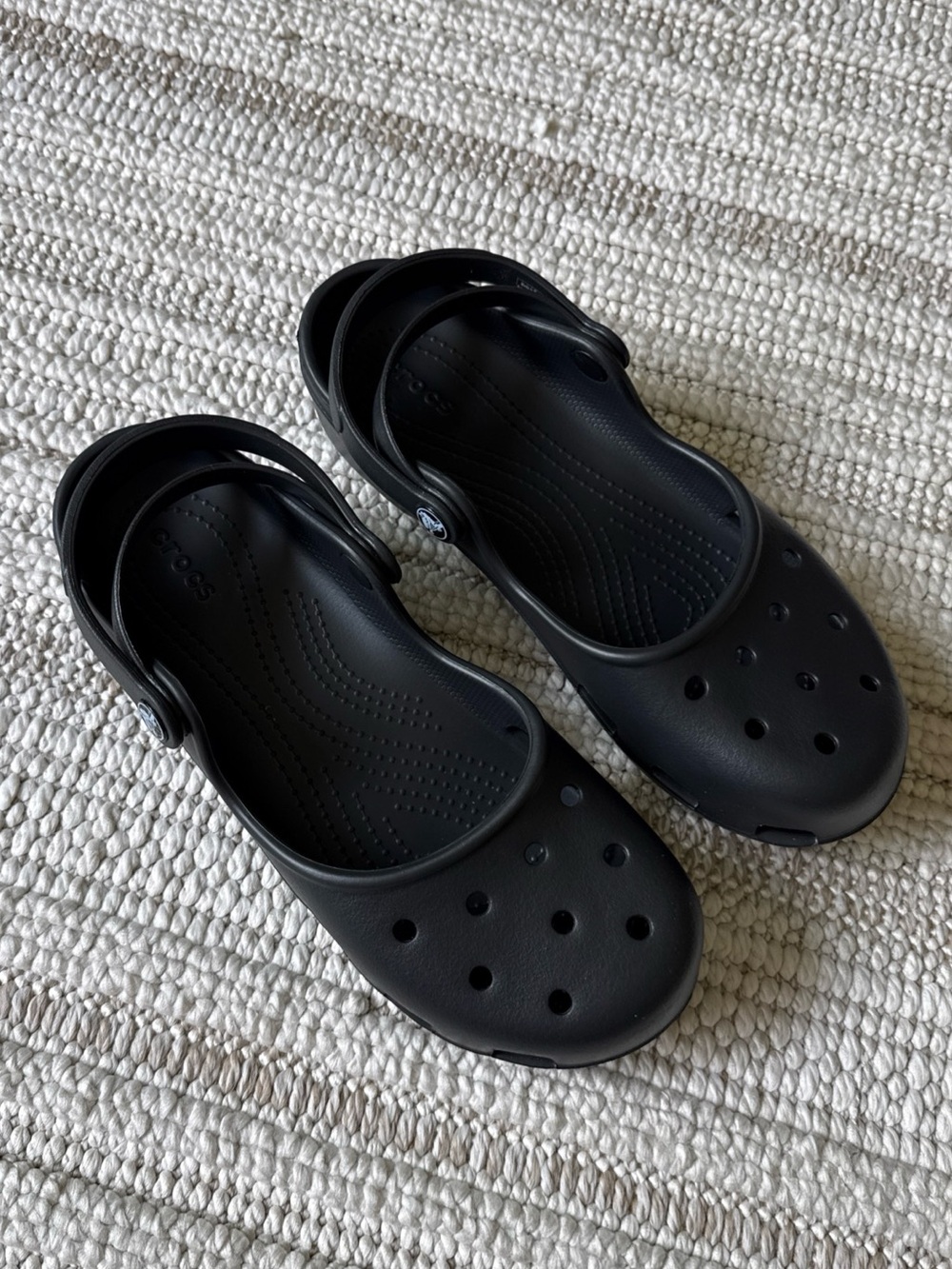 Crocs Black Double Strap Clog Comfort Slip-on Shoes Size 10 Women's - Picture 2 of 14